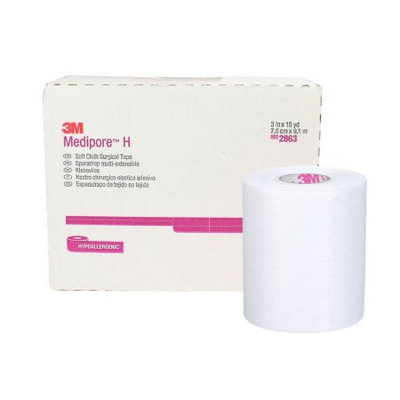 Tape Medical 3M™ Medipore™ H Perforated Soft Cloth 3 Inch X 10 Yard White NonSterile (1/EA 12/CS) by Solventum Corporation  ID 2863